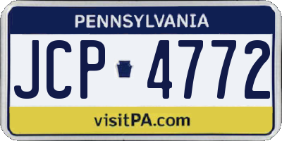 PA license plate JCP4772