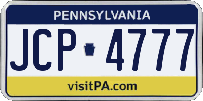 PA license plate JCP4777