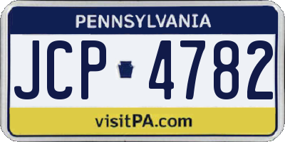 PA license plate JCP4782
