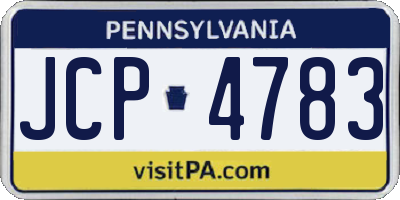 PA license plate JCP4783