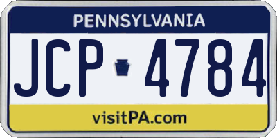 PA license plate JCP4784