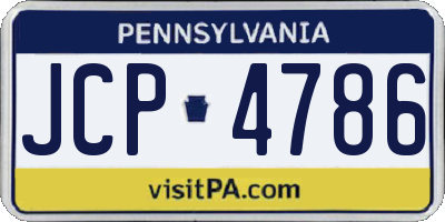 PA license plate JCP4786