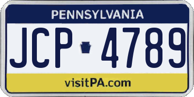 PA license plate JCP4789
