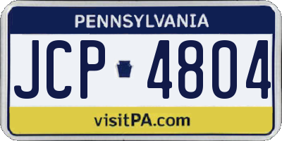 PA license plate JCP4804