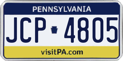 PA license plate JCP4805