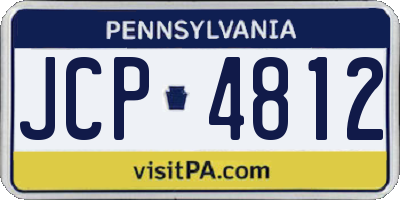 PA license plate JCP4812