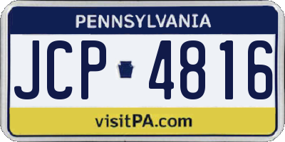 PA license plate JCP4816