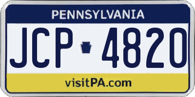 PA license plate JCP4820
