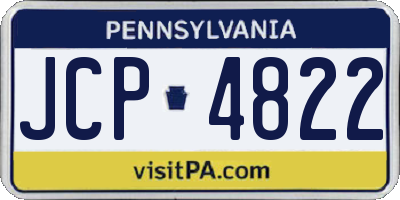 PA license plate JCP4822