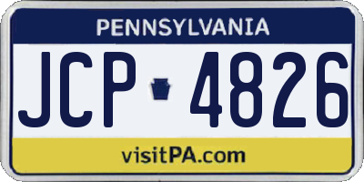 PA license plate JCP4826
