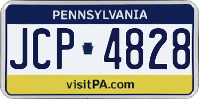 PA license plate JCP4828