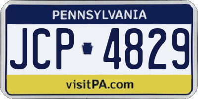 PA license plate JCP4829