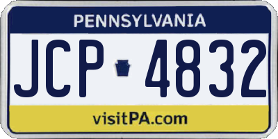 PA license plate JCP4832