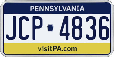 PA license plate JCP4836