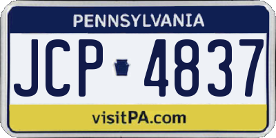 PA license plate JCP4837