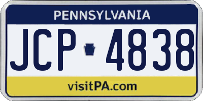 PA license plate JCP4838
