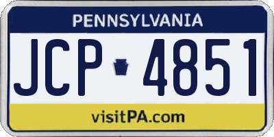 PA license plate JCP4851