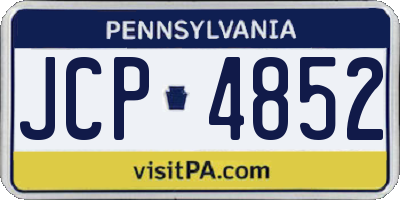 PA license plate JCP4852
