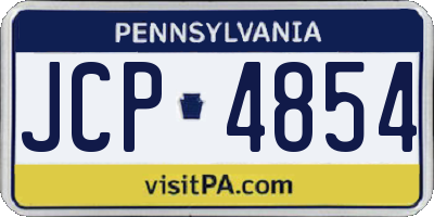 PA license plate JCP4854
