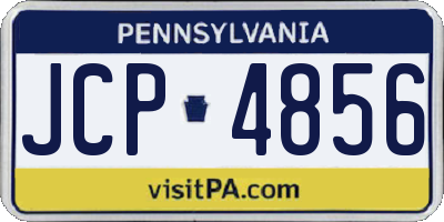 PA license plate JCP4856