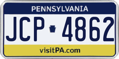 PA license plate JCP4862
