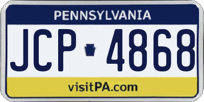 PA license plate JCP4868