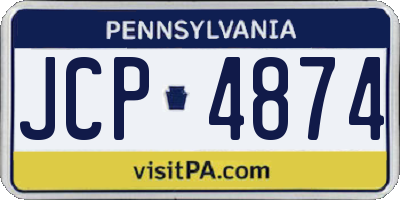 PA license plate JCP4874