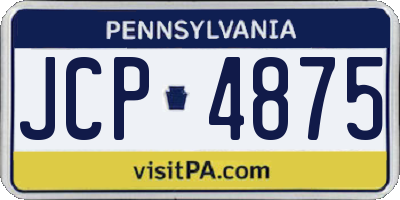 PA license plate JCP4875