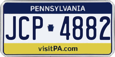 PA license plate JCP4882