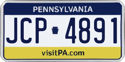 PA license plate JCP4891
