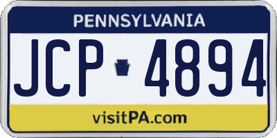 PA license plate JCP4894