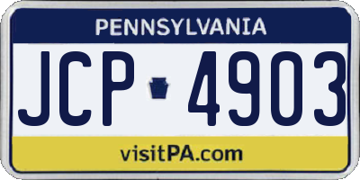 PA license plate JCP4903