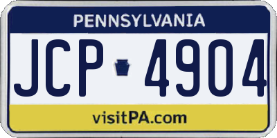 PA license plate JCP4904