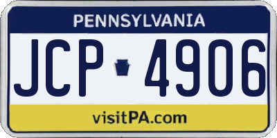 PA license plate JCP4906