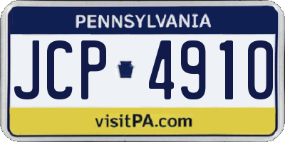 PA license plate JCP4910