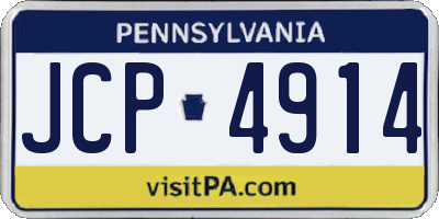 PA license plate JCP4914