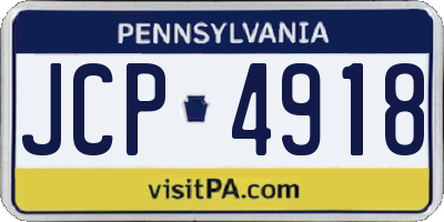 PA license plate JCP4918