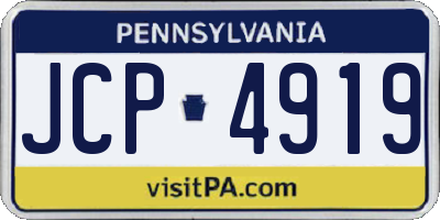 PA license plate JCP4919