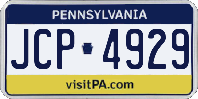 PA license plate JCP4929