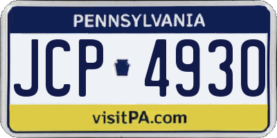 PA license plate JCP4930
