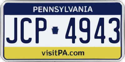 PA license plate JCP4943