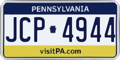 PA license plate JCP4944