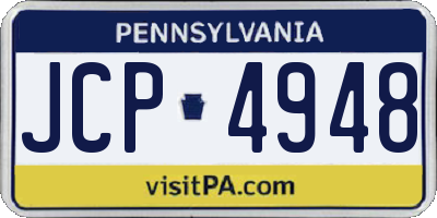 PA license plate JCP4948