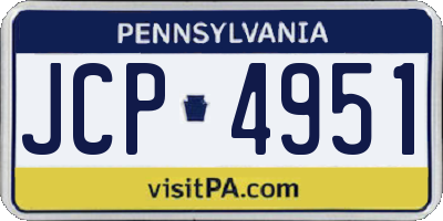 PA license plate JCP4951