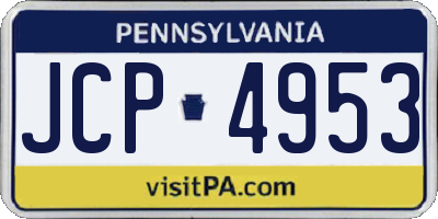 PA license plate JCP4953