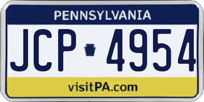 PA license plate JCP4954