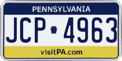 PA license plate JCP4963