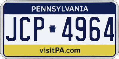 PA license plate JCP4964