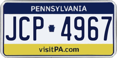 PA license plate JCP4967