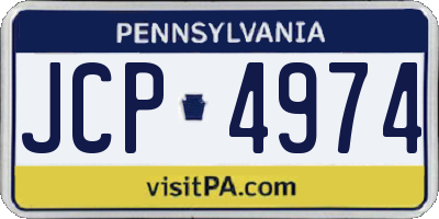 PA license plate JCP4974
